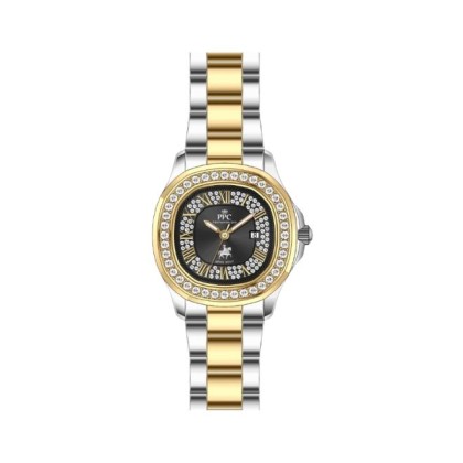 Paris Polo Club PPC-FE05-SG-BK Rounded Square Case Design Bracelet Strap Women Watch